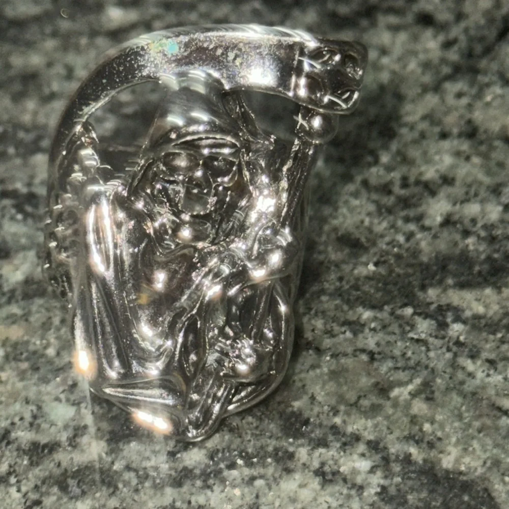 Grimm reaper with sickle men's ring